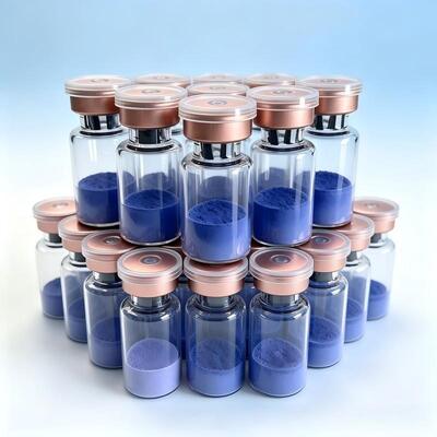 High Purity GHK-Cu Copper Peptide Powder for Cosmetic Skincare Copper Tripeptide-1 Ingredient Blue Peptide Material Stable Research Quality